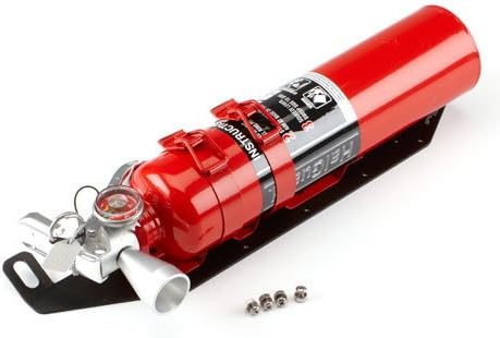 SpeedTactics - Chevy Camaro fire extinguisher bracket for fifth generation Camaro models, coupe and convertible,with Halguard clean agent 2.5lb fire extinguisher red.