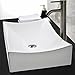 Comllen Above Counter Rectangle White Porcelain Ceramic Bathroom Vessel Sink Art Basin