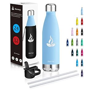 Baomay Roestvrijstalen Waterfles, Dubbelwandige Vacuüm Geïsoleerde Termokolven 350/500/750ml Metalen Drinkfles voor…