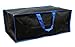 Earthwise Reusable Storage Bags Totes Extra Large Container Backpack Handles w/Zipper closure in Matte Black Great for Moving, Compatible with Ikea Frakta Carts (Set of 4) (Blue)