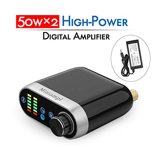 Nobsound Hi-Fi Bluetooth 5.0 Power Amplifier; Home Stereo Lossless Wireless Audio Receiver; 100W Class D Digital Speaker Amp & PC Sound Card; Vu Meter / Sound Level (Black)