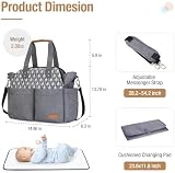 Lekebaby Nappy Changing Bag Satchel Grey Arrow Print Large Capacity view 3
