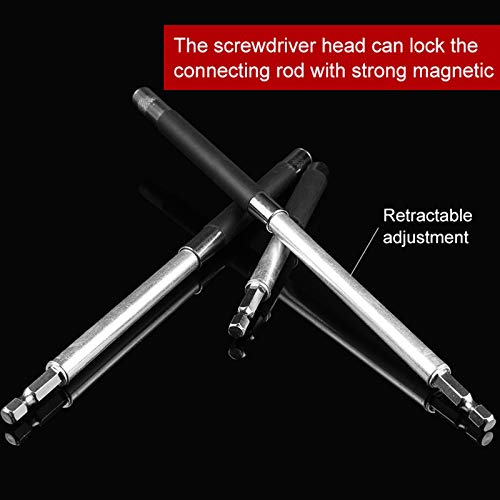 HOEN 3pcs 80/120/140mm 1/4" Hex Shank Magnetic Bit Holder Extension Quick Change Screwdriver Connection Rod Adapter Sleeve