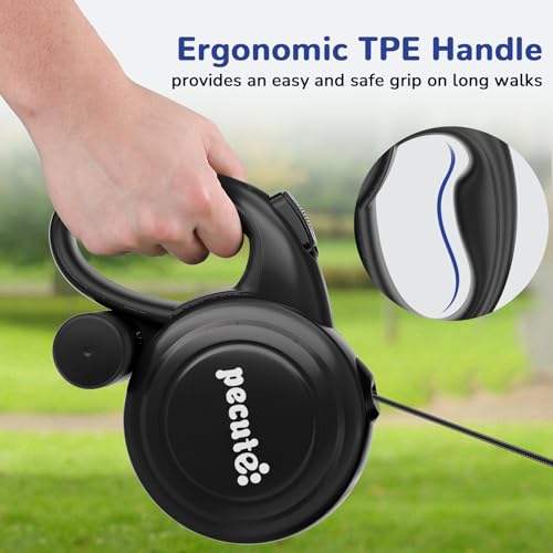 Pecute Retractable Leash for Dogs 10 m (up to 50 kg), Dog Leash with 360° Tangle Free Extended Leash, Non-Slip Handle and Quick Brake Button, Green