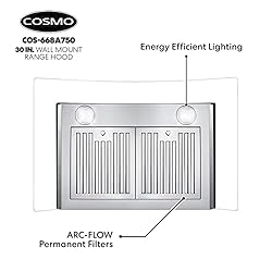 COSMO 668A750 Wall Mount Range Hood 380-CFM with