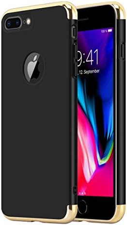 iPhone 8 Plus Case, CASELEAF 3 in 1 Stylish Ultra Thin And Slim Hard Case [Support Wireless Charging] Coated Non Slip Matte Surface with 3 Detachable Parts for Apple iPhone 8 Plus [Black]