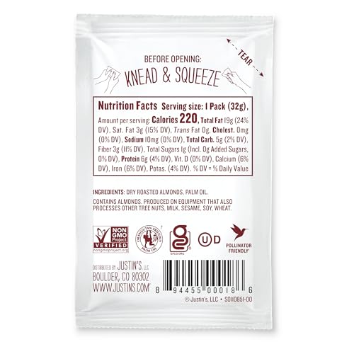 JUSTIN’S CLASSIC ALMOND BUTTER SQUEEZE PACK, 1.15 OZ