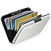 GreatShield RFID Blocking Wallet [8 Slots | Aluminum] Portable Travel Identity ID / Credit Card Safe Protection Card Holder Hard Case for Men and Women (Silver)