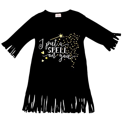 Unique Baby Girls Halloween Witch Spell Fringe Dress