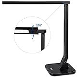 Ledgle 14W 270 Degree Rotatable Head 5-Level Brightness Dimmable LED Table Lamp with 4 Modes, Auto Timer and 5V/1A USB Port