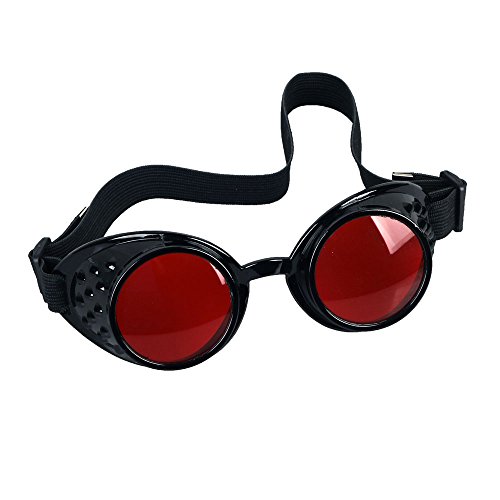 FUT Cosplay Welding Gothic Goggles Vintage Steampunk Glasses Costume Props Eyewear(Black)