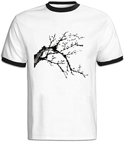 Color Clash Crew Neck Shirt Plum Chinese Style Apparel For Male