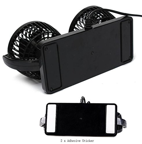 ETONG Car Electric Fan Vehicle Fan Car Auto Cooling Air Fan 2-Speed Rotatable 12V Ventilation Dashboard Electric Car Fans Summer Cooling Air Circulator