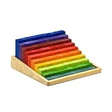 Grimm's Wooden Stepped Counting Blocks in Storage Tray - 100 Blocks from 1 cm to 10 cm High (2x2 Size)
