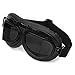 YC° BADASS SHARKS Black WWII Military Army RAF German Aviator Pilot Design Black Frame Sun UV Protect Wind Biker Jet Goggles Sporty Summer Autumn Fashion Road Bike BMX Motorbike (Black)