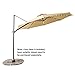 C-Hopetree 10' LED Lighted Cantilever Offset Hanging Market Umbrella with Tilt and Solar Lights for Large Outdoor Balcony or Terrace, Beige