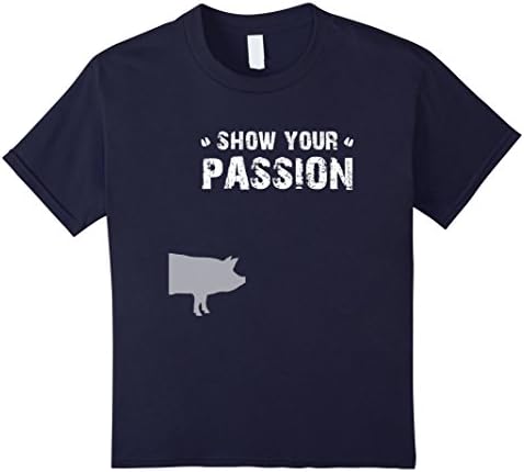 Kids Pig tshirt , show your passion 12 Navy