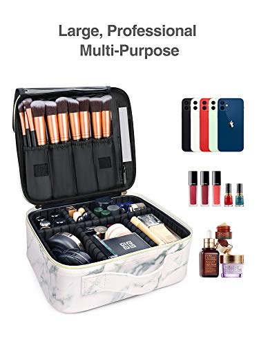 Luxtude Travel Makeup Bag Makeup Case Cosmetic bag, 2-Layer 10.4” Large PU Leather Make up bag Portable Professional Makeup Train Case Cosmetic Artist Storage Organizer with Dividers for Women, Marble 3 Luxtude Travel Makeup Bag Makeup Case Cosmetic bag, 2-Layer 10.4” Large PU Leather Make up bag Portable Professional Makeup Train Case Cosmetic Artist Storage Organizer with Dividers for Women, Marble
