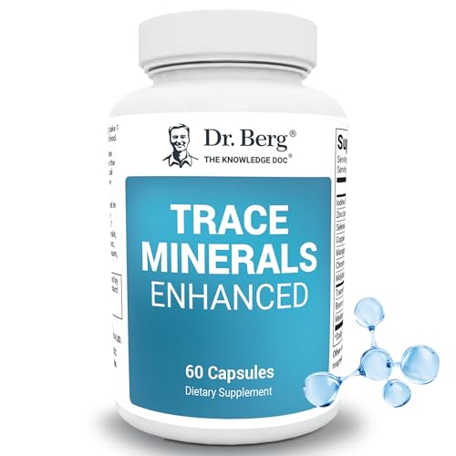 Dr. Berg's Trace Minerals Enhanced Complex - Complete with 70+ Nutrient-Dense Health Mineral - 100% Natural Ingredients - Dietary Supplements - 60 Capsules