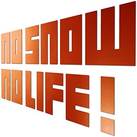Amazon スノボー 名言 ステッカー No Snow No Life 10cm 10cm つや消しオレンジメタリック ステッカー デカール 車 バイク
