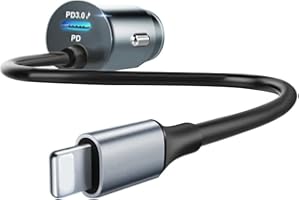 USB C Car Charger, 50W 2-Port Super Fast Car Charger Adapter with 4ft Type C Cable, [PD 30W &PD 20W] Car Charger Fast Chargin