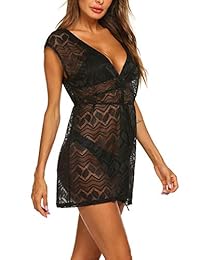 Hotouch - Bañador de gasa con borla de encaje para mujer