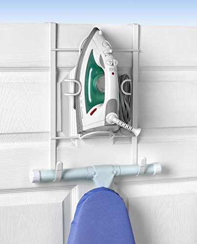 Spectrum Diversified Over-the-Door Iron and Ironing Board Holder, White