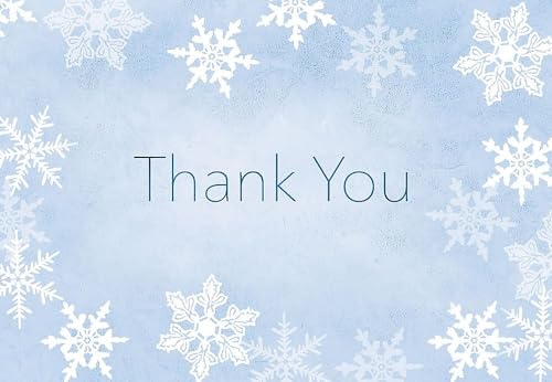 Great Papers! Merry Snowflake Foil Thank You Notecard, 50 count, 4.875