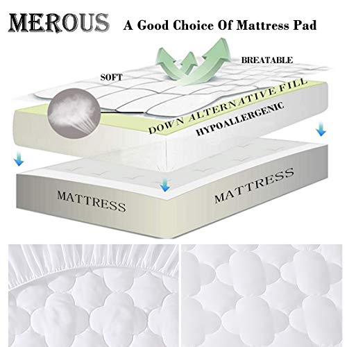 MEROUS Twin Mattress Pad Hypoallergenic Quilted Fitted Cooling Mattress Cover with Deep Pocket (8\