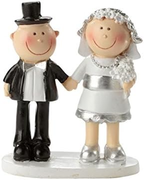 Cake Decoration Bride and Groom Silver Wedding Anniversary 25 Years 5.5 cm Wedding