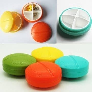 Bheema 4 Compartment Travel Pill Box Organizer Tablet Medicine Storage Holder