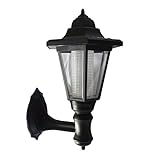 ZJKC® Solar Outdoor LED Light Fixture Exterior Wall Sconce Lantern , Pole/Post/Wall Mount Kit, Black