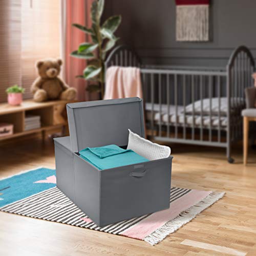 Sorbus Square Toy Chest with FlipTop Lid, Kids Collapsible Storage for