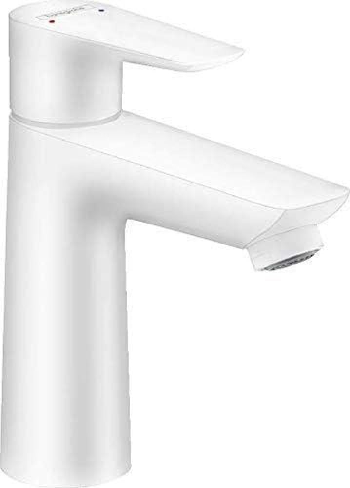 hansgrohe 71712700 Talis E 110 Single-Lever Washbasin Mixer Tap Without Drain Fitting Matt White, spout Height 110 mm