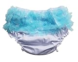 Haian ABDL Girls Ruffle Panties Chiffon Bloomers Diaper Cover (X-Large Bast fit waist 40