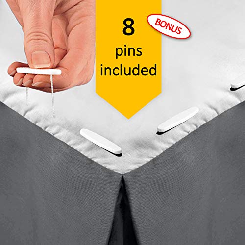 Empyrean Bedding Bed Skirts Queen Queen Bed Skirt with 8 Pins Dust