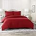 Nestl Burgundy Red Duvet Cover Queen Size - Soft Double Brushed Queen Duvet Cover Set, 3 Piece, with Button Closure, 1 Duvet Cover 90x90 inches and 2 Pillow Shams