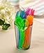 Juvale Neon Plastic Silverware Set - 216 Pieces, Multicolor - Forks, Spoons & Knives, Colorful Plastic Utensils for Luau & Pool Parties, Summer Celebrations