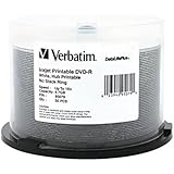 Verbatim 4.7GB up to 16x DataLifePlusWhite Inkjet PrintableHub Printable Recordable Disc DVD-R 50-Disc Spindle 95079