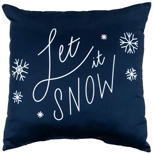 College Covers Let It Snow Pillow, 16" X 16", Navy