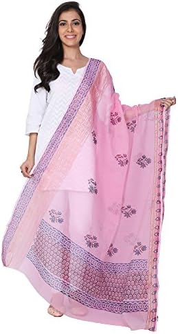 Gleamberry Womens Pink Kota Silk Dupatta