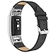Simpeak Compatible for Fitbit Charge 2 Leather Band, Black, Size No Size