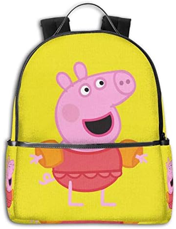 ZMEIGC Men's Peppa Pig Happy Black-edged Attractive Full Print Bags For Outdoor Activities