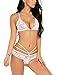 Avidlove Sexy Bra and Panty Set Lace Lingerie Babydoll 2 piece outfits White S