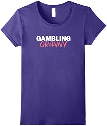 Womens Gamble Gambling Grandma T-Shirt Granny Gambler Casino Vegas Large Purple