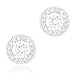 18k White Gold Plated Cubic Zirconia Round Halo Stud Unisex Earrings (0.50 carats) by Orrous & Co.