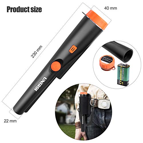 UNIROI UD002 Pinpointer Metal Detector 9V Battery, IP65 Water-Resistant Treasure Hunting Tool Buzzer Vibration LED Indicator - Thumbnail 4
