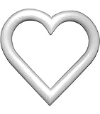 Floracraft 1-1/8 Inch x12 Inch Styrofoam Heart - 4 Pieces Pack/White