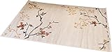 Wool Blended New Traditional Black Circle Floral Abstract Area Rugs (2' x 3')