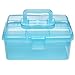 Clear Blue Multipurpose First Aid, Arts & Craft Supply Case/Storage Container Box w/Removable Tray